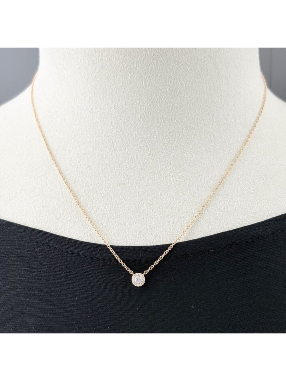 Tiffany & Co Solesto Diamond Necklace PG Pink Gold Pendant Pave - Picture 4 of 7